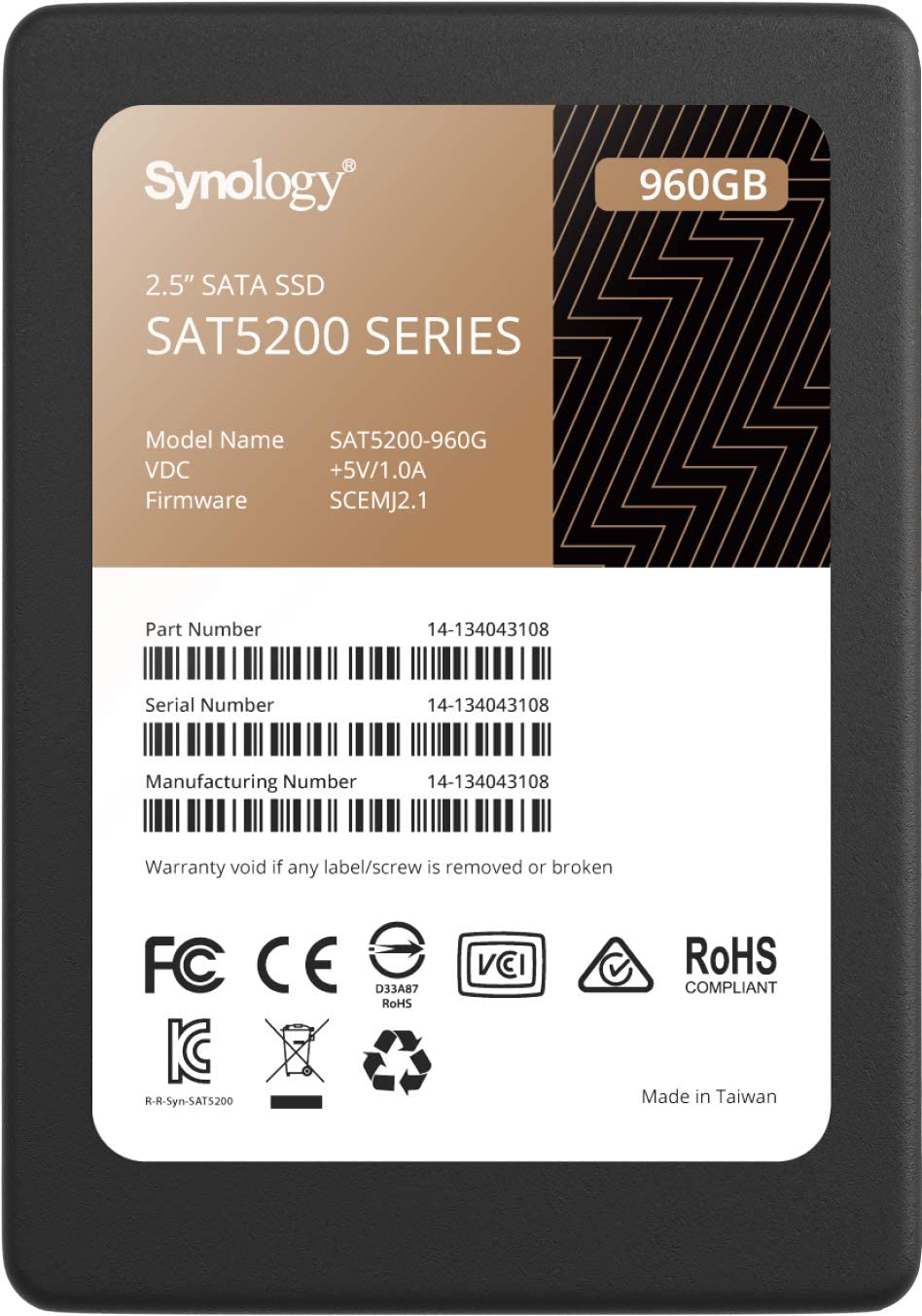 Synology 2.5" SATA SSD SAT5200 960GB, SAT5200-960G