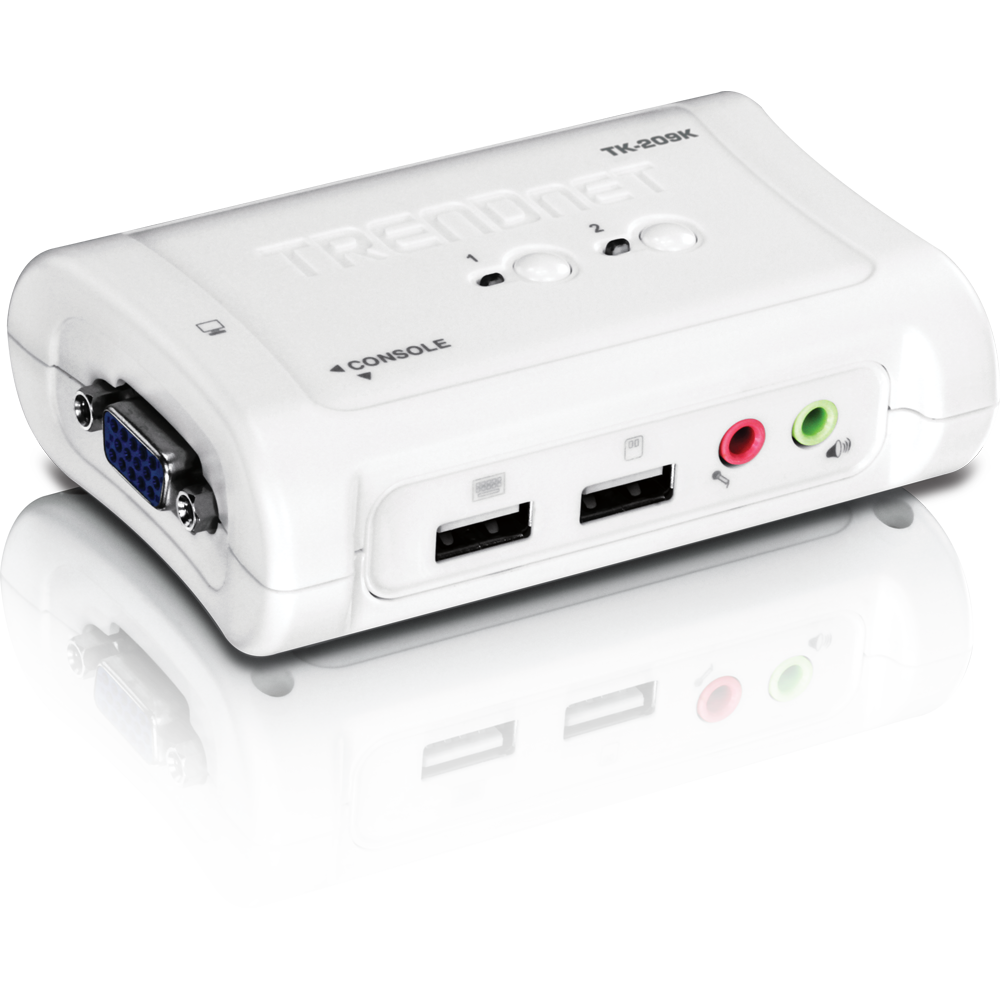 TRENDNET TK-209K 2-Port USB KVM Switch Kit with Audio  (Version v1.2R) DELIVERY 15 TO 20 DAYS