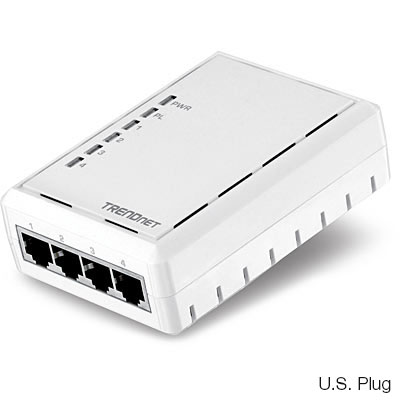 TRENDNET TPL-4052E  4-Port Powerline 500 AV Adapter 