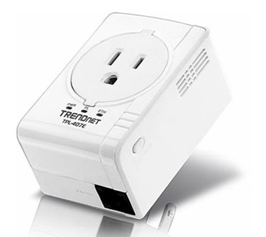 Trendnet 500 Mbps PowerLine AV Adapter with Built-In Outlet TPL-407E