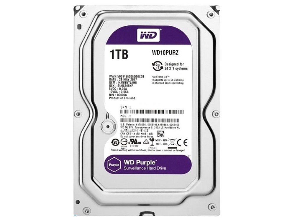 WD 1 TB 64MB 3.5" SATA 6Gb/s PURPLE WD10PURZ